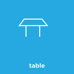 table icon isolated on blue background