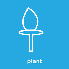 plant icon isolated on blue background