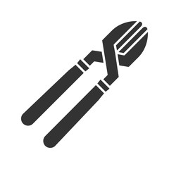 Cutting pliers glyph icon