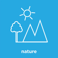 nature icon isolated on blue background