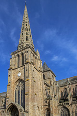 Fototapeta na wymiar Tréguier.Extérieur de la cathédrale Saint-Tugdual, Côtes d'Armor. Bretagne
