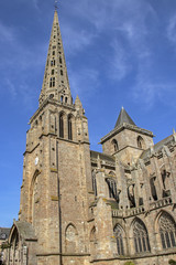 Fototapeta na wymiar Tréguier.Extérieur de la cathédrale Saint-Tugdual, Côtes d'Armor. Bretagne