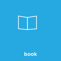 book icon isolated on blue background