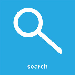 search icon isolated on blue background