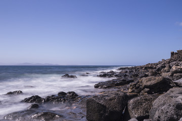 Langzeitbelichtung von der Küste Playa Blanca 