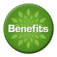 Benefits Green Leaves Circle Badge Style 