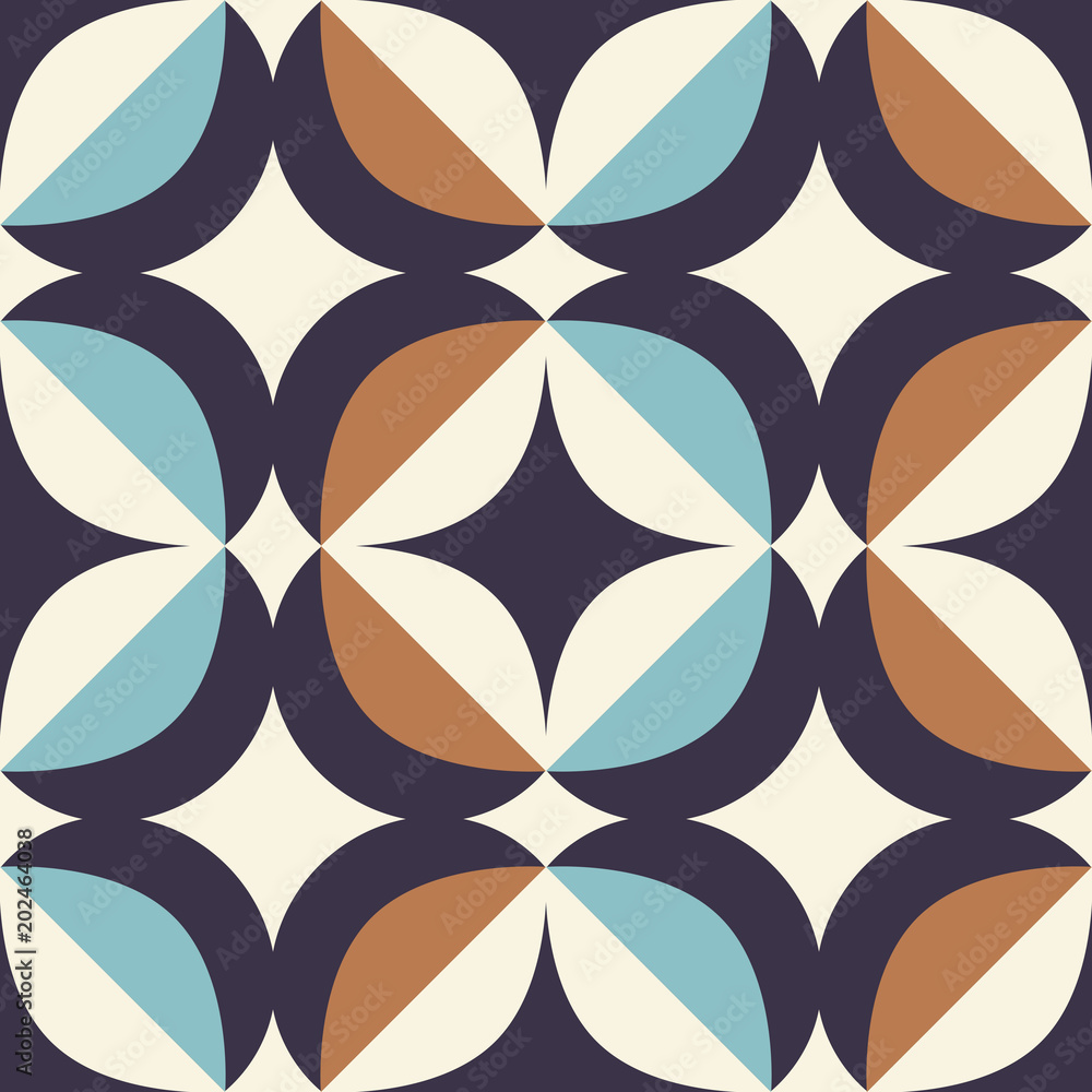 Poster seamless retro pattern in scandinavian style with geometric elements