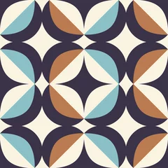 Behang naadloos retro patroon in Scandinavische stijl met geometrische elementen © orangeberry