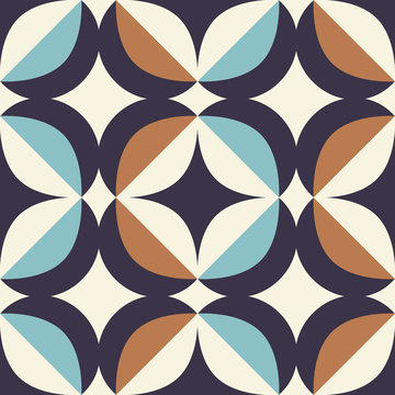 Fototapeta seamless retro pattern in scandinavian style with geometric elements