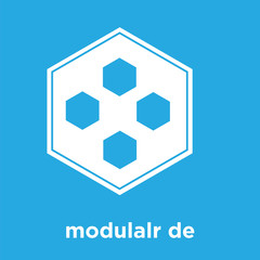 modulalr de icon isolated on blue background