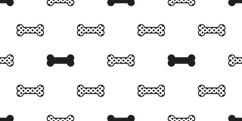 bone seamless pattern vector dog bone isolated polka dot wallpaper repeat background