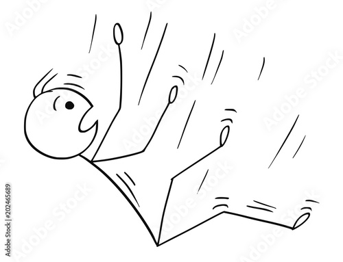 Drawing Of Someone Falling Down Cartoon Stick Man Drawing Conceptual Illustration Of Businessman Falling Down Or Downfall Business Concept Of Career Break Or Fail Wall Mural Zdenek Sasek wallsheaven