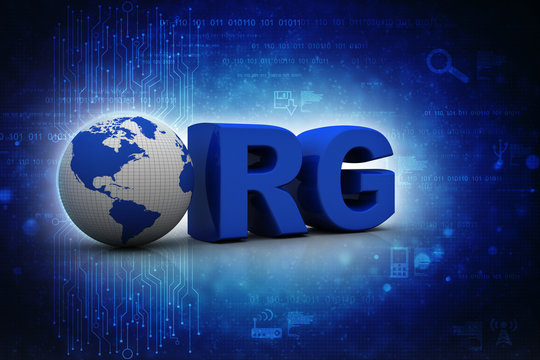 
3d illustration Internet domain org
