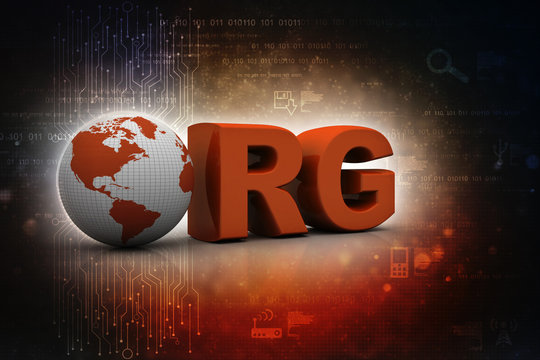 
3d illustration Internet domain org