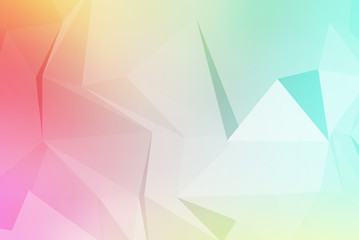 Vector art of faceted 3d crystal colorful shapes.
