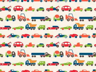 Printed roller blinds Boys room seamless pattern with toy cars