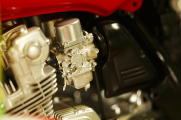 Obraz na płótnie Canvas Engine part of motorcycle model scene.