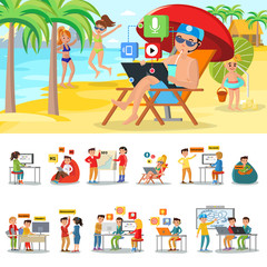 Freelance In Warm Countries Concept