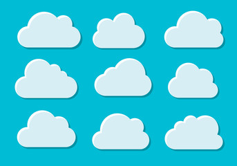 Fototapeta premium Clouds set isolated. Creative modern concept. Clouds vector illustration
