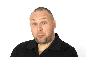 Portrait of a very surprised man. Concept emotion surprise