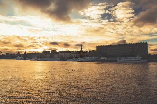 Stockholm city in the evening