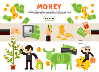 Flat Financial Icons Collection