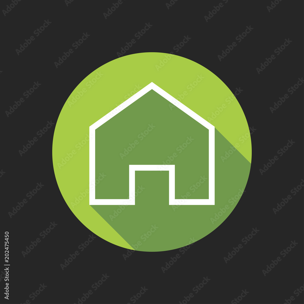 Aufkleber elegant universal white minimalistic thin line house icon with shadows on circular color button on b