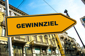 Obraz premium Schild 285 - Gewinnziel