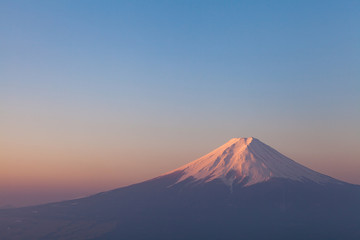  Top of Mt. Fuji at sunrise in winter season