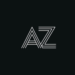 AZ Letter logo icon design template elements