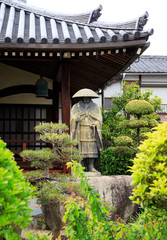 Statue of cyring monk at Myoseiji Temple in Suita, Japan