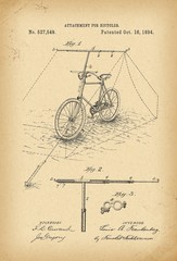 1894 Patent Velocipede tent Bicycle history  invention