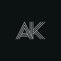 AK Letter logo icon design template elements
