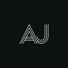 AJ Letter logo icon design template elements