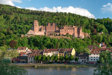 Fototapeta na wymiar Blick auf Schloss und Altstadt von Heidelberg, Baden-Württemberg, Deutschland
