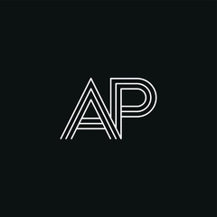 AP Letter logo icon design template elements