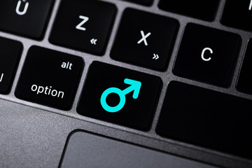 clavier d'ordinateur avec icône male 