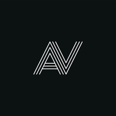 AV Letter logo icon design template elements
