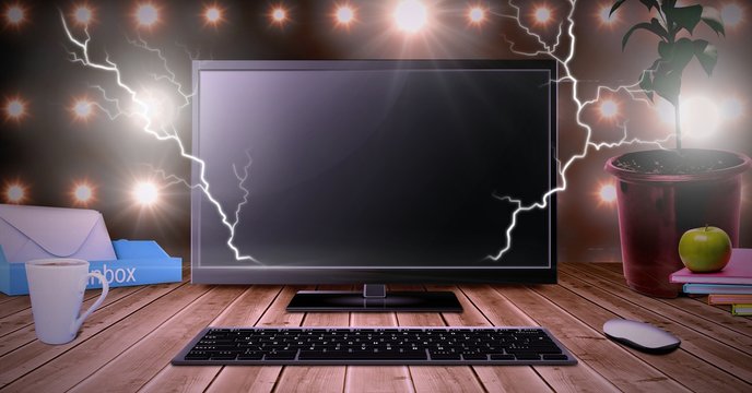 Lightning strikes and computer