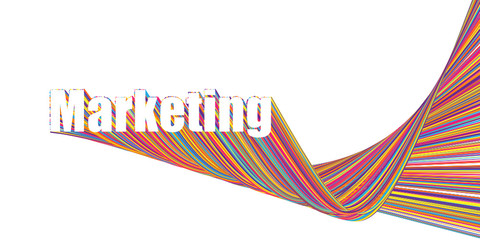 MARKETING colourful extruded text