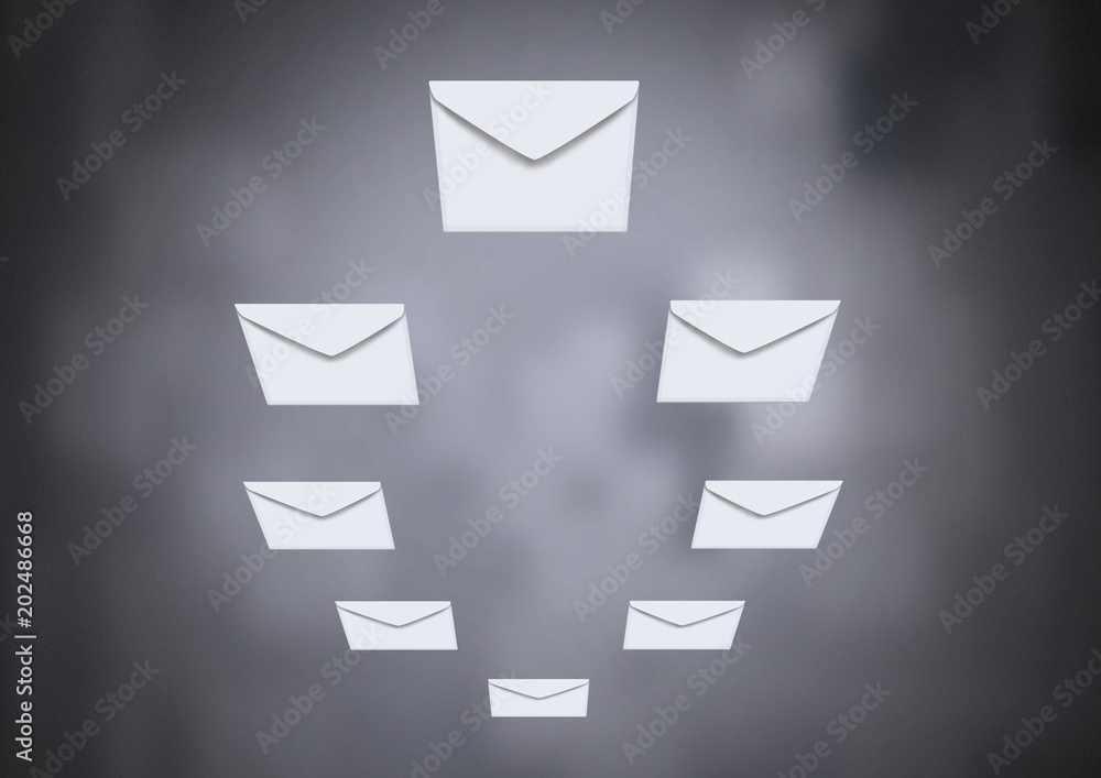 Poster envelope letters messages floating