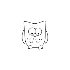 Vector cartoon outline owl