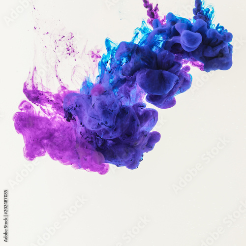 Creative Design With Blue And Purple Smoke Isolated On