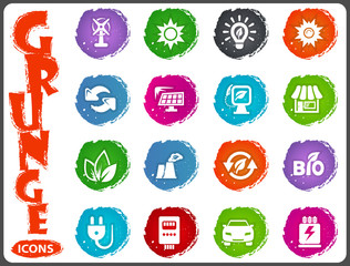 Alternative energy icons set