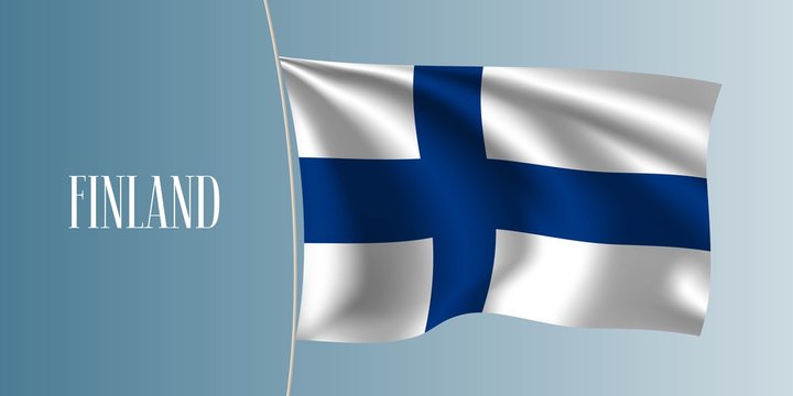 Finland waving flag vector illustration