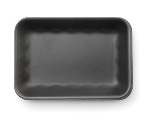 Black empty foam food tray