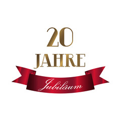20 Jahre Jubiläum Banner - gold rot