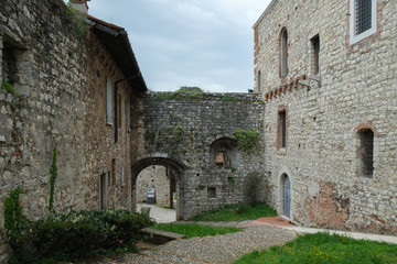 Fototapeta na wymiar Medieval fortress in Brescia city, Italy