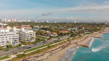 Fototapeta premium Palm Beach aerial view, Florida coastline
