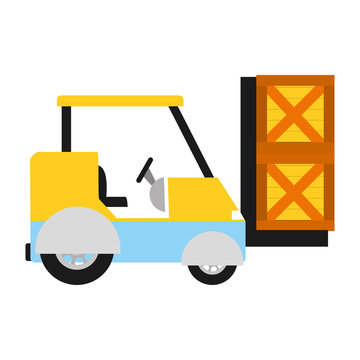 industril forklift with delivery shipping packages